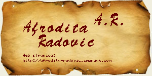 Afrodita Radović vizit kartica